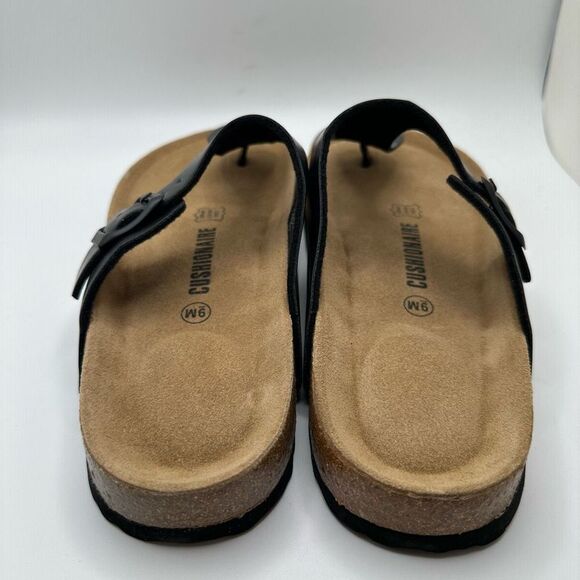 CUSHIONAIRE Women's Cork Footbed Sandal With +Comfort 9 BLACK - Picture 4 of 7